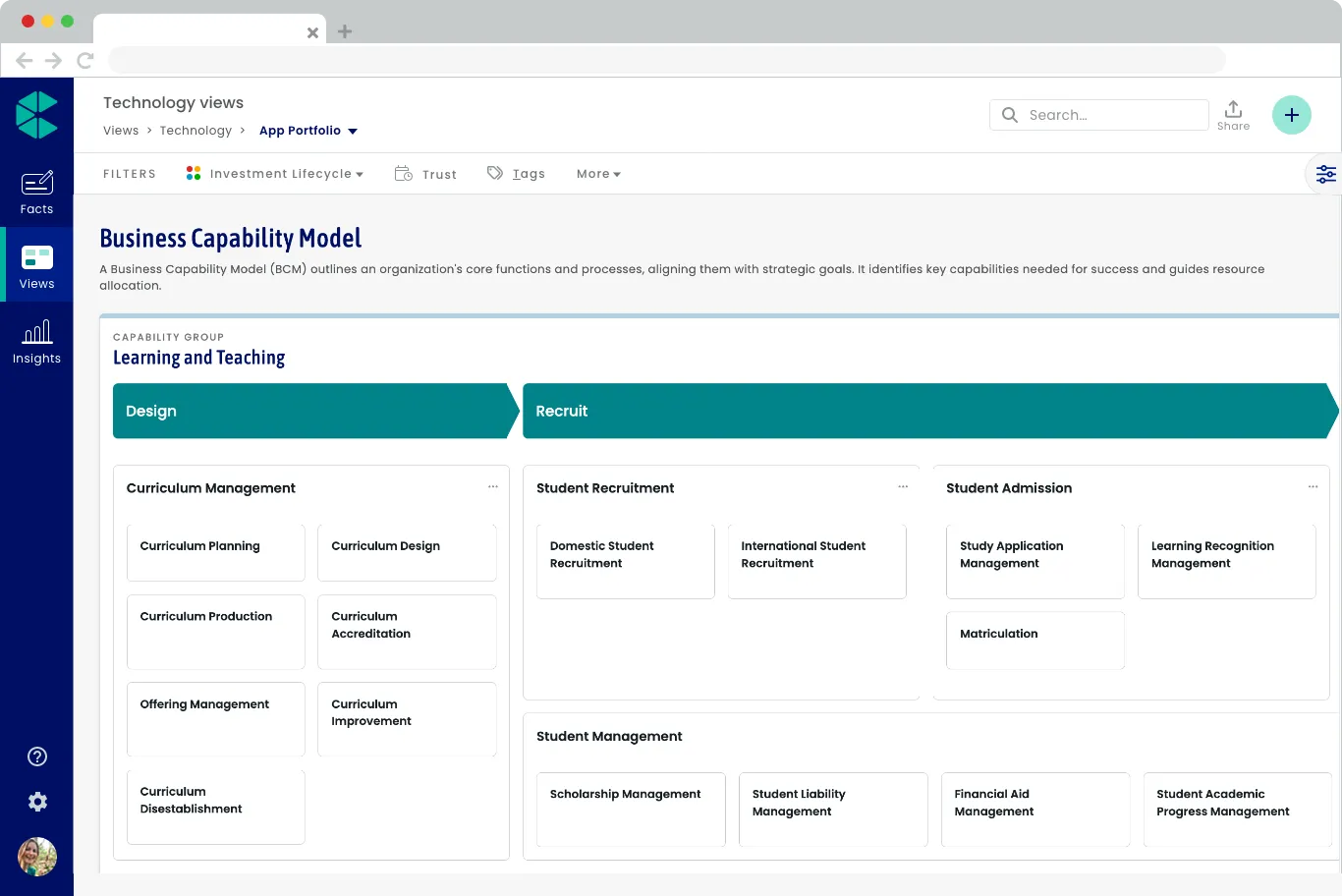 Colloquial Business Capability Map Screenshot