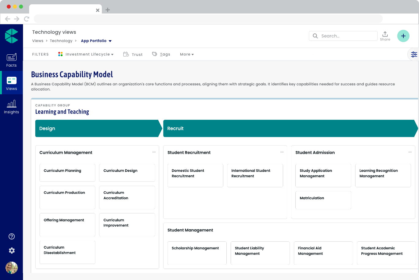 A business capability model in Colloquial